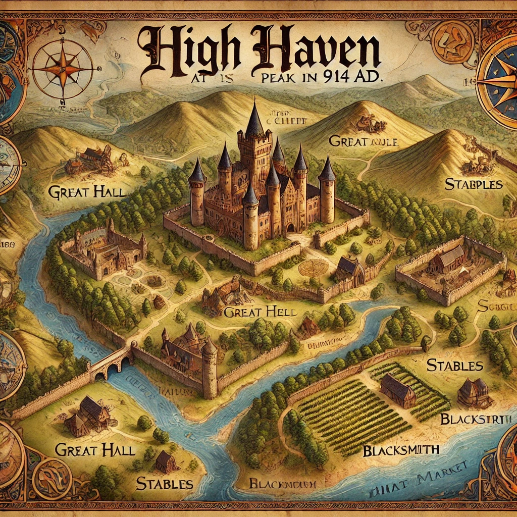 Map of High Haven in 914 AD